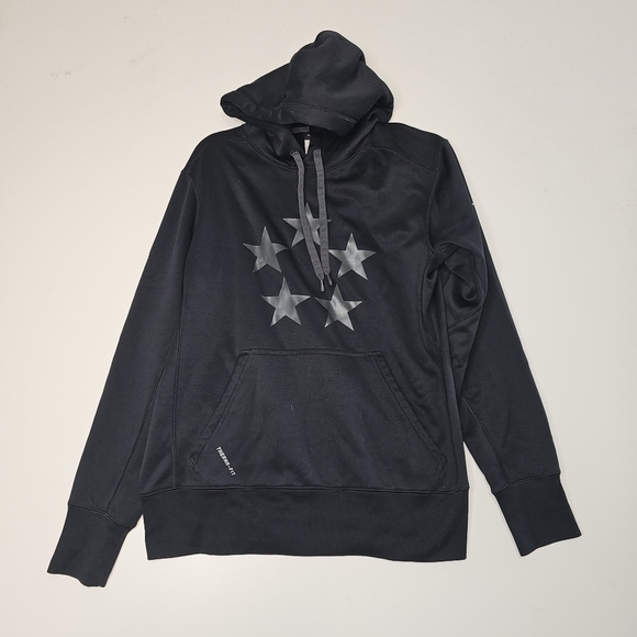 NIKE Men's Black Sweatshirt Hoodie Kangaroo pocket size Midium - Picture 4 of 11